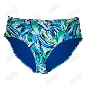 Terra & Sky Swim Bottoms Bikini Tankini Tropical Blue Mid-Rise Tummy Control 5X